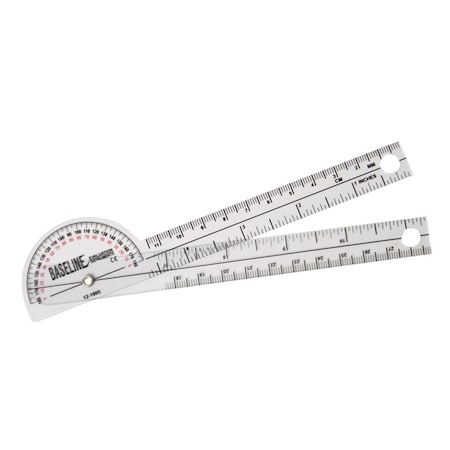 Fabrication Enterprises Baseline Plastic Goniometer - Pocket Style - 180 Degree Head - 6 in. Arms 12-1005
